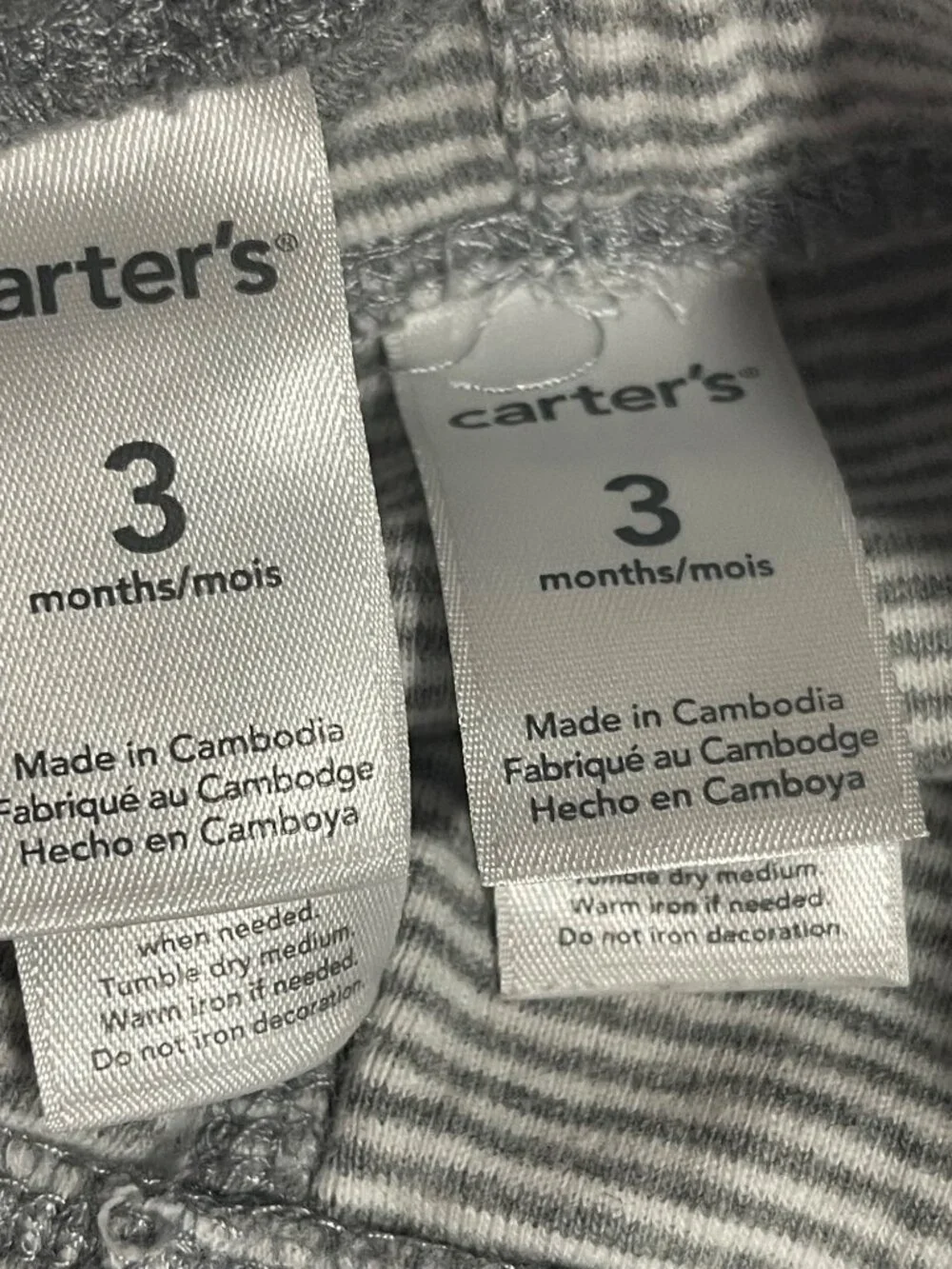 Carters Baby Pants Bundle 4-Pack 3M Cotton Blend Blue & Gray Joggers & Leggings